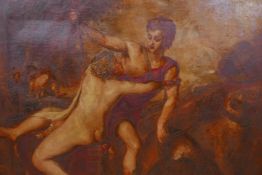 After Titian, Venus and Adonis, oil on canvas, late C19th early C20th, 35" x 37"