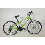 A Carrera 'Blast' lime green mountain bike, wheel 24" diameter