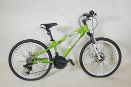 A Carrera 'Blast' lime green mountain bike, wheel 24" diameter