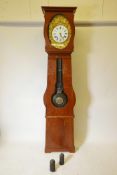 A French C19th mahogany comtoise longcase clock by F. Bidal, the enamelled dial with Roman numerals,