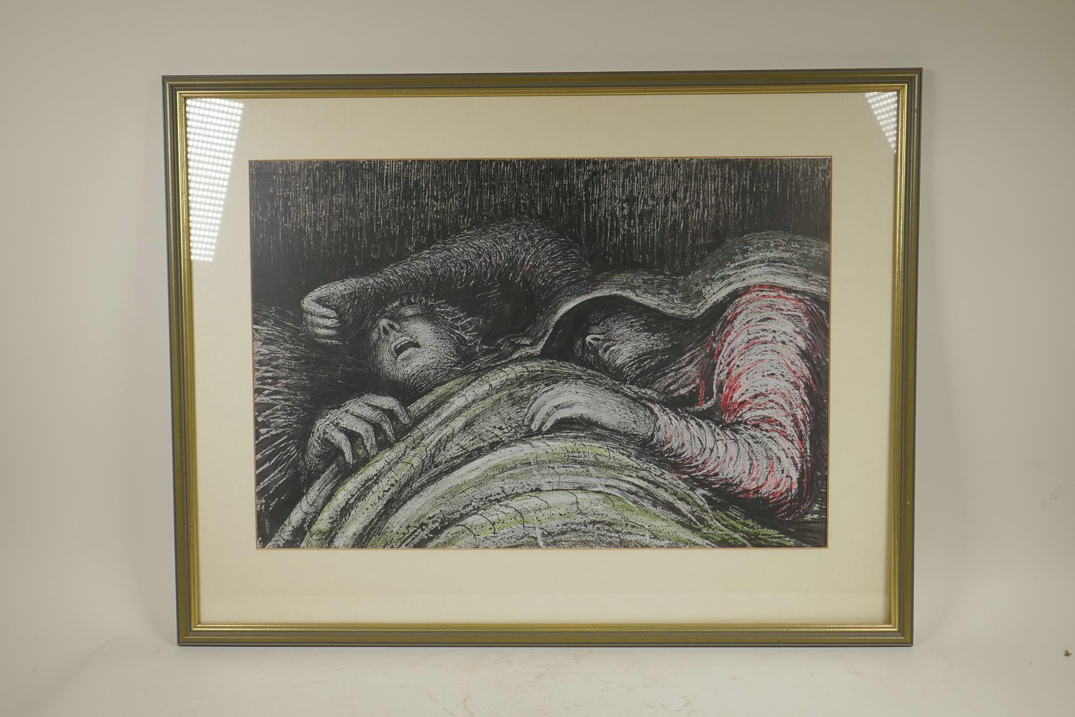 Henry Moore, Pink and Green Sleepers, 1941, collotype print, 15" x 22" - Image 2 of 4