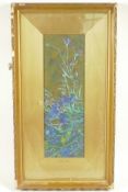 Study of cornflowers, inscribed on frame 'James V. Jelley' oil on canvas laid on board, 14½" x 5"