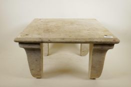 A marble low table/stand, A/F repair, 18" x 18", 10½" high