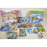 A quantity of Lego sets, some boxed, to include 'Friends, advent calendar 41102', 'Minecraft 21120',