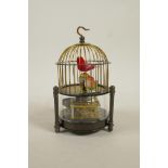 A Chinese birdcage automaton clock, 6½" high