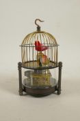 A Chinese birdcage automaton clock, 6½" high