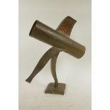 A modernist studio bronze sculpture, 16" high