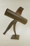 A modernist studio bronze sculpture, 16" high