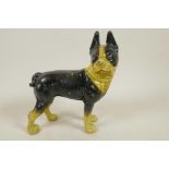 A cast iron figure of a French bulldog, 8" high