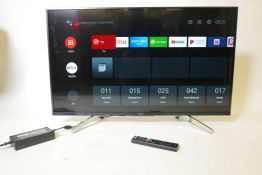 A Sony Bravia KD43XF8505 4K Android Smart TV and remote