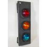 A set of road traffic lights, 48" x 15"