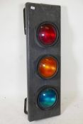 A set of road traffic lights, 48" x 15"