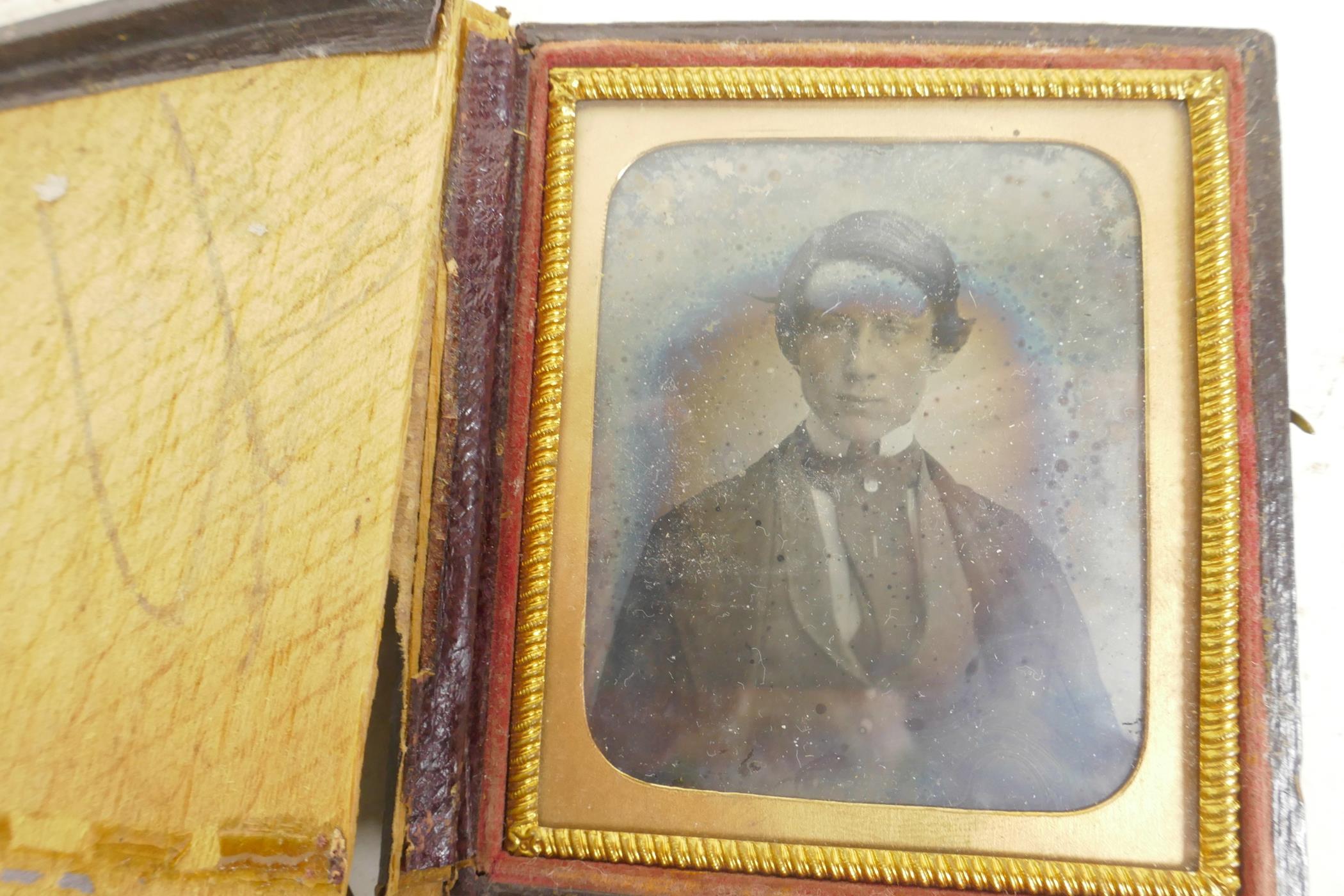 Two cased daguerreotype photographic portraits of gentlemen, one case A/F, 3¾" x 4¾" - Image 4 of 4
