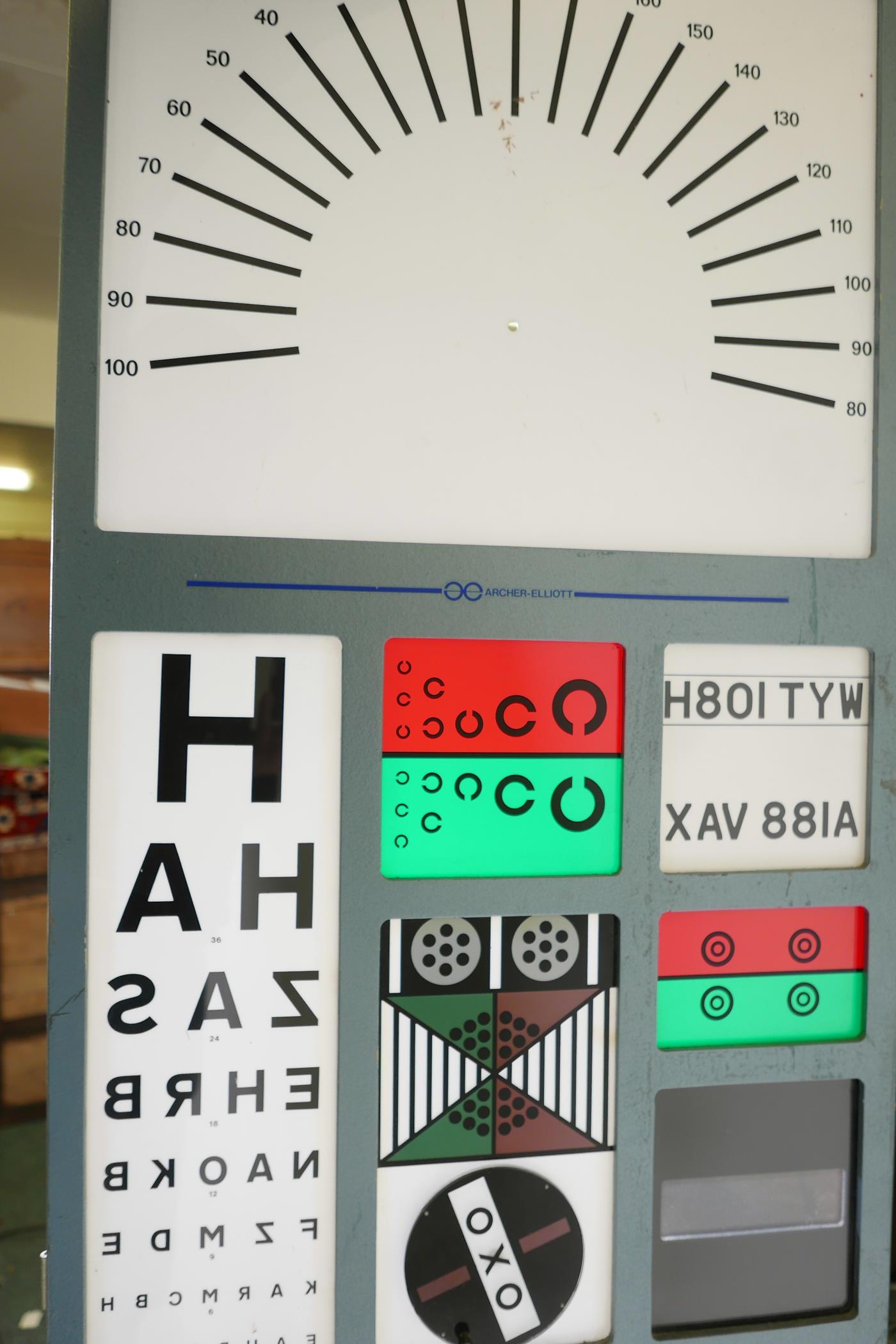 An optician's board for reverse lumination, by Archer-Elliott, 21" x 37" - Image 2 of 2