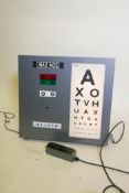 An optician's light box by Ellis Optical Company, 23" x 7½", 21" high