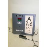 An optician's light box by Ellis Optical Company, 23" x 7½", 21" high