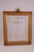 A large framed C19th court petition for fees due to the Thames Ironworks Co. Blackwall for materials