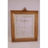 A large framed C19th court petition for fees due to the Thames Ironworks Co. Blackwall for materials