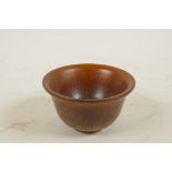 A Chinese faux horn libation cup, 3½" diameter