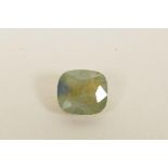 A 6.89ct Sri Lankan natural sapphire, cushion mixed cut, GJSPC certified, with certificate