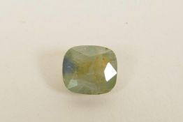 A 6.89ct Sri Lankan natural sapphire, cushion mixed cut, GJSPC certified, with certificate