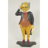 A painted cast iron doorstop cast as Mr Pickwick, 14" high