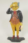 A painted cast iron doorstop cast as Mr Pickwick, 14" high