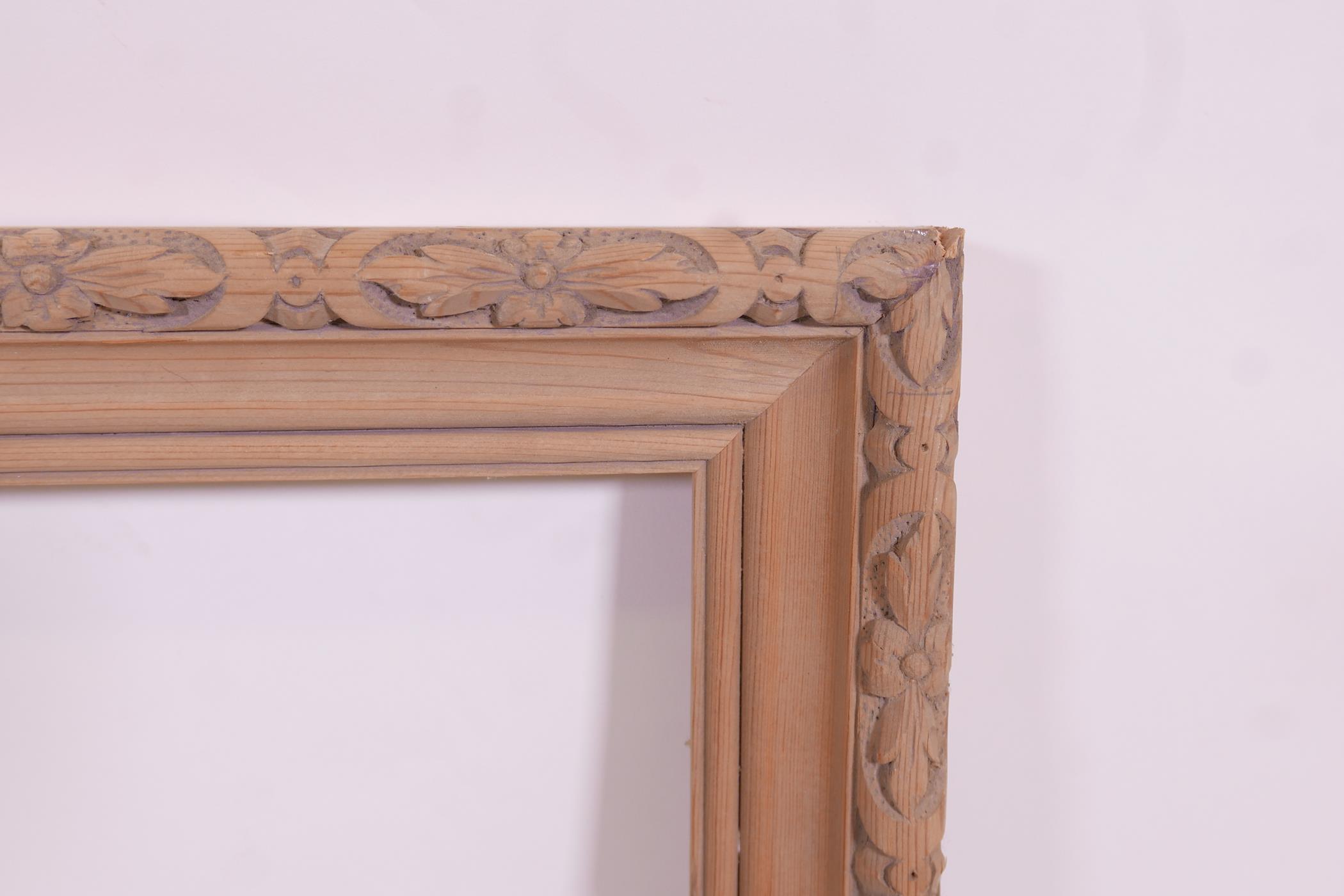 A Continental carved pine frame, 16¼" x 16¼" rebate, and a C19th giltwood framed mercury glass - Image 5 of 5