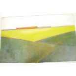 Gilbert Adams, rural scene, titled verso 'Long Barn near Worley Farm', 24" x 15"