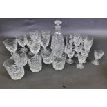 An Edinburgh Crystal cut glass stem vase, and a good cut crystal glass decanter with a part suite of