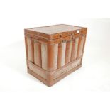 A Japanese bamboo and rattan chest/basket, 20" x 14", 18" high