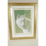Stephen Gayford, limited edition colour print, 'White Wolf', signed in pencil and numbered 94/