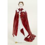 A Royal Worcester figure of Queen Elizabeth II, made to celebrate her 80th birthday in 2006, 9" high