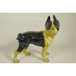 A cast iron figure of a French bulldog, 10" high