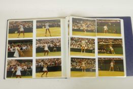 An album of 1970s/80s photographs of professional tennis players, to include a signed photograph