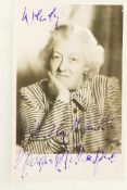 A personalised signed photograph of Margaret Rutherford, 3½" x 5½"