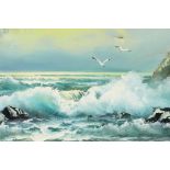 L. Portman (fl. C20th), Sea Spray and Seagulls', signed lower right, oil on canvas, in good