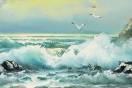 L. Portman (fl. C20th), Sea Spray and Seagulls', signed lower right, oil on canvas, in good
