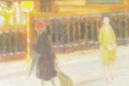 In the manner of James Fitton RA (British, 1899 - 1982), 'The Shopping Trolley', labelled verso, oil