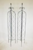 A pair of metal plant towers, 71" high