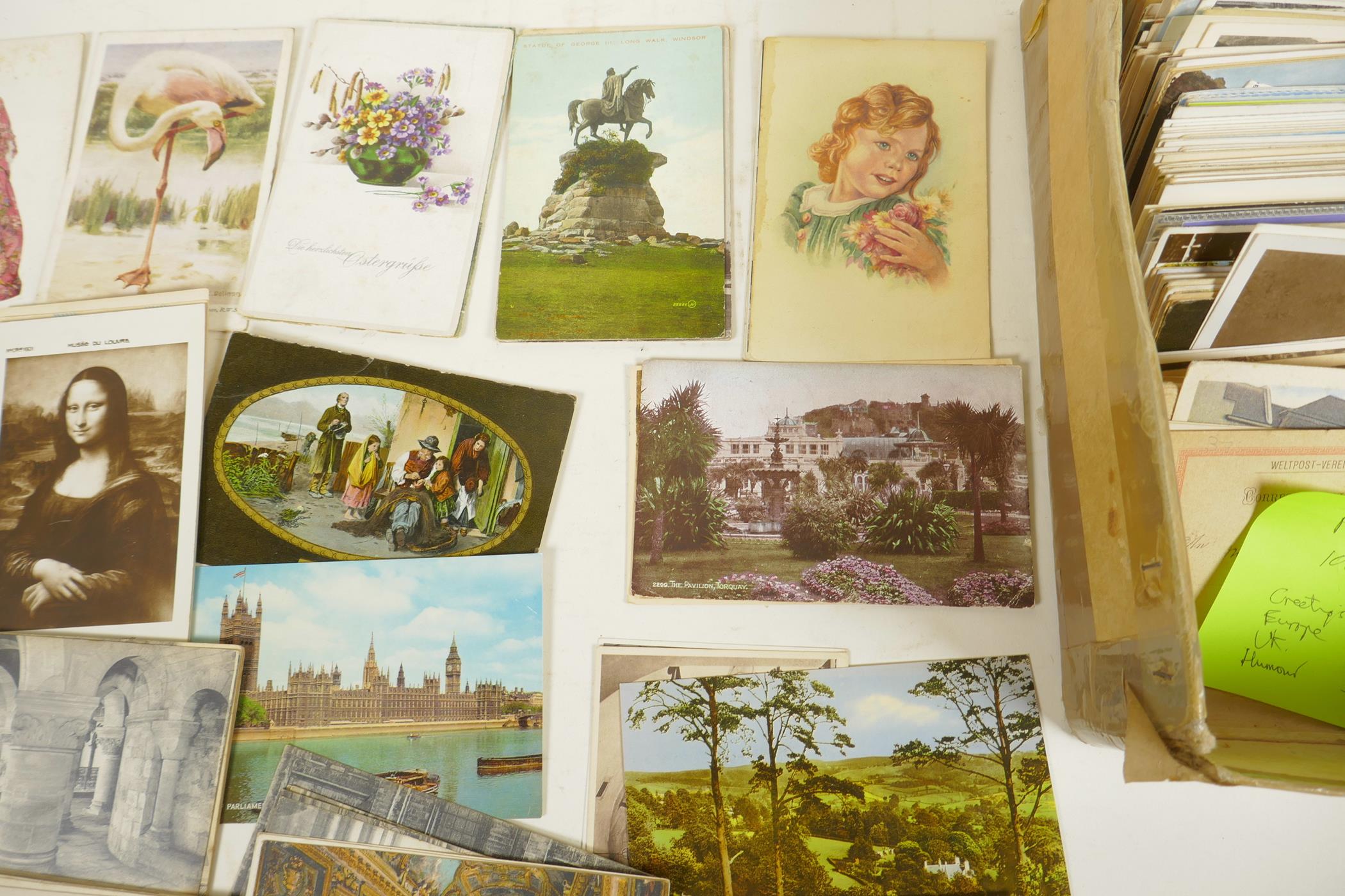 A box of vintage postcards, mainly UK counties, Wales, royalty etc, approximately 500 - Image 2 of 4