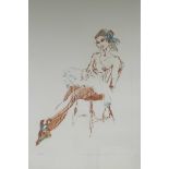 Three limited edition lithoprints of ballet dancers, by the same hand, pencil signed indistinctly