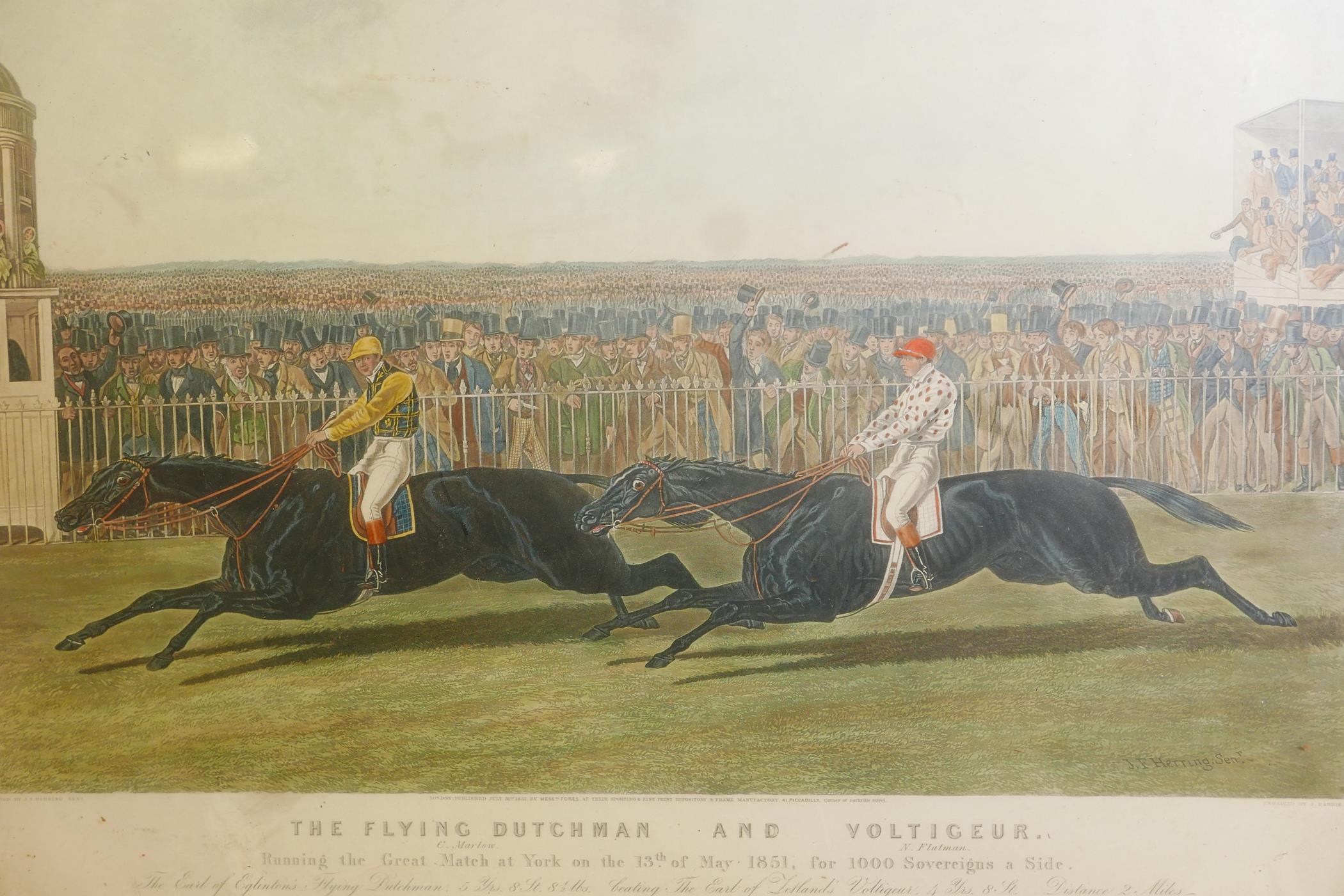 Fore's Racing Scenes, two C19th lithographs after J F Herring Snr, plate 2, The Flying Dutchman - Image 2 of 5