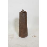 A C19th cast iron bale/counter weight, 17" high