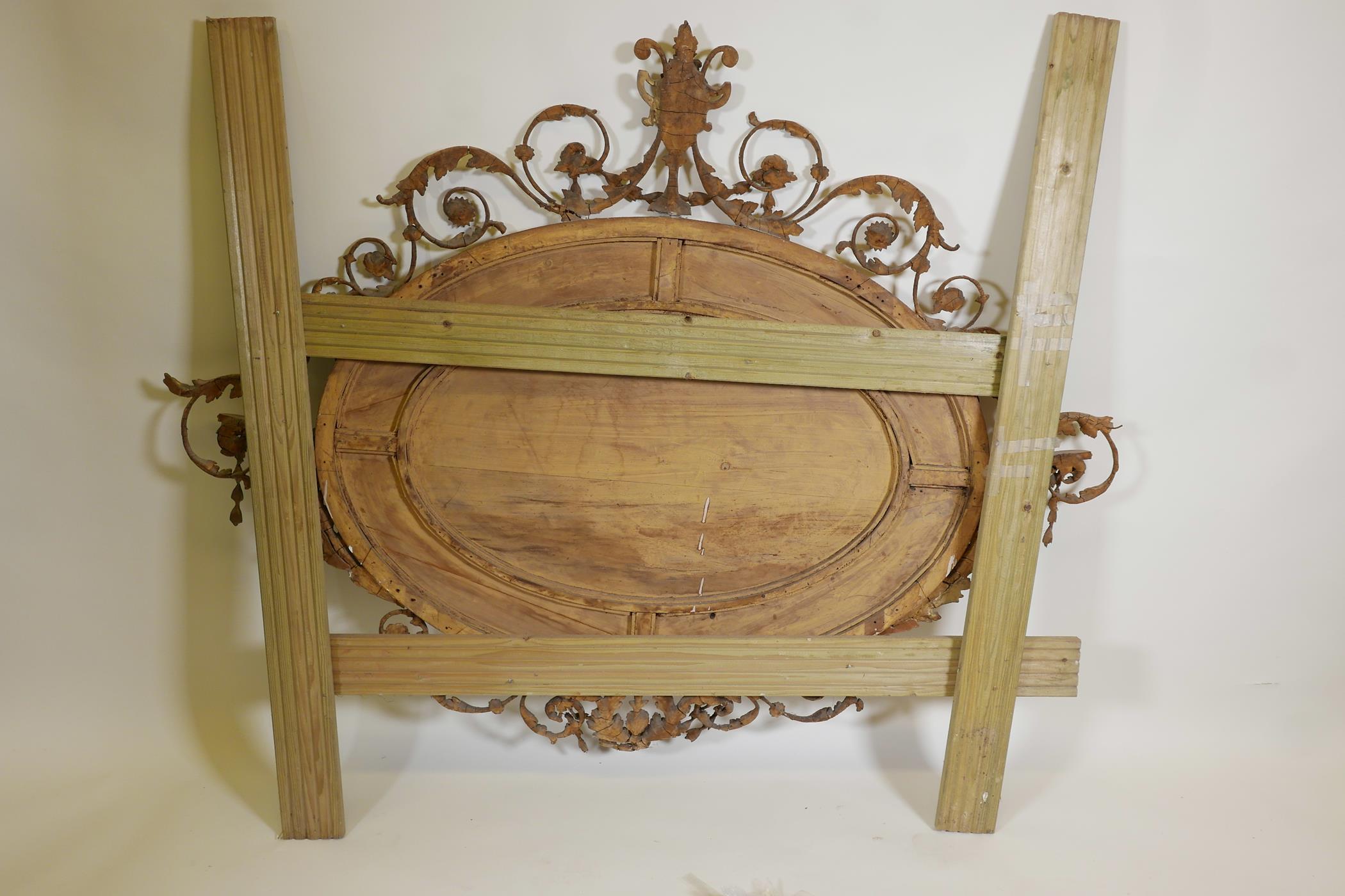 A C19th Adam style giltwood and composition sectional hall mirror, A/F, 60" x 46" - Image 7 of 7