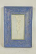 Male figure study, initialled H.S.T(?), pencil and wash drawing, 9" x 4½"