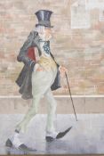 D. Denahy, 1979, caricature depicting a gentleman of the legal trade, oil on board, 16½" x 23½"