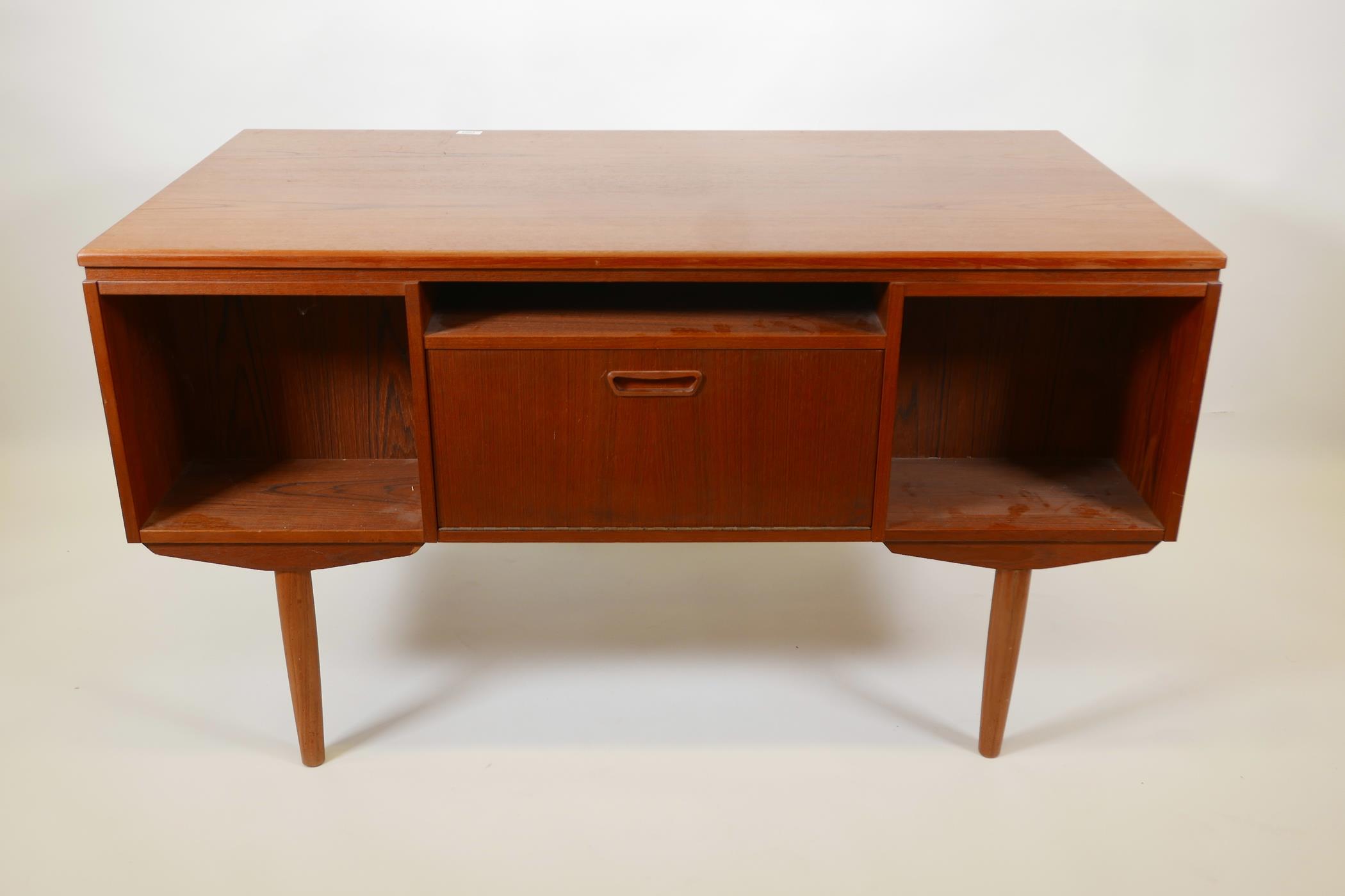 A Danish 1960s teak two sided desk designed by J. Svenstrup for A.P. Møbler, with six drawers to one - Image 3 of 4