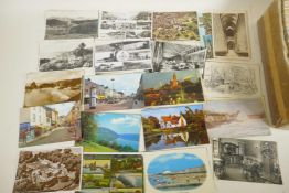 A box of vintage postcards, mainly UK mainland, approximately 700