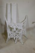 A pair of C19th 'Excelsior' cast iron bench ends with Tudor rose decoration, shot blasted and